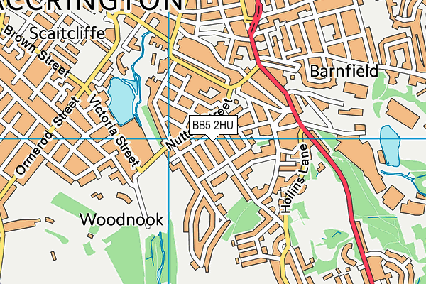 BB5 2HU map - OS VectorMap District (Ordnance Survey)