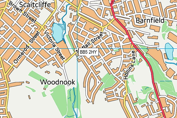 BB5 2HY map - OS VectorMap District (Ordnance Survey)