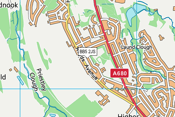 BB5 2JS map - OS VectorMap District (Ordnance Survey)