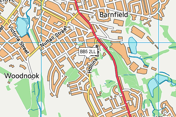 BB5 2LL map - OS VectorMap District (Ordnance Survey)