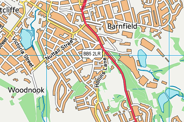 BB5 2LR map - OS VectorMap District (Ordnance Survey)