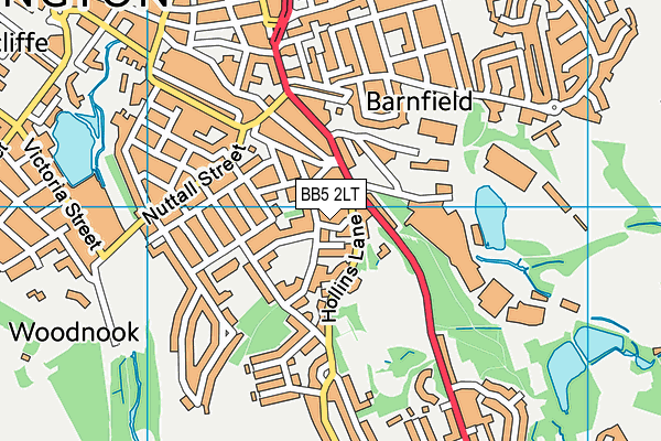 BB5 2LT map - OS VectorMap District (Ordnance Survey)