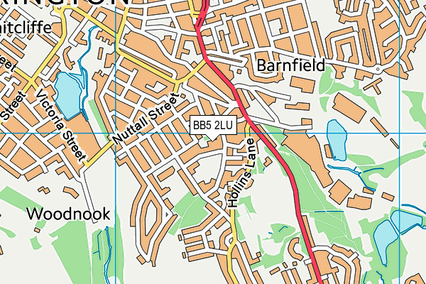 BB5 2LU map - OS VectorMap District (Ordnance Survey)