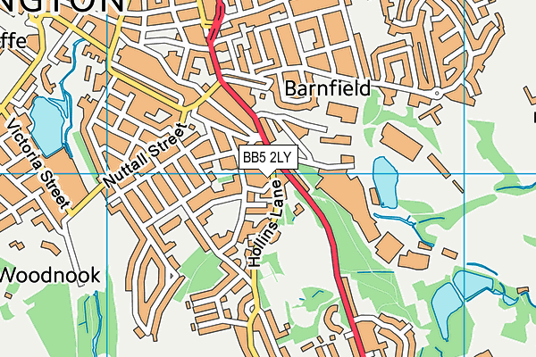BB5 2LY map - OS VectorMap District (Ordnance Survey)