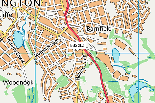 BB5 2LZ map - OS VectorMap District (Ordnance Survey)