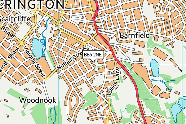 BB5 2NE map - OS VectorMap District (Ordnance Survey)