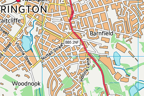 BB5 2NF map - OS VectorMap District (Ordnance Survey)