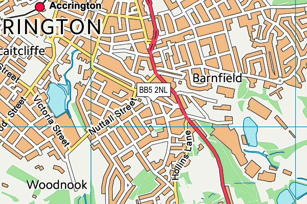 BB5 2NL map - OS VectorMap District (Ordnance Survey)