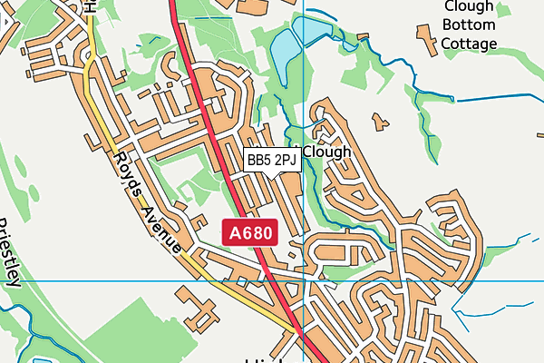 BB5 2PJ map - OS VectorMap District (Ordnance Survey)