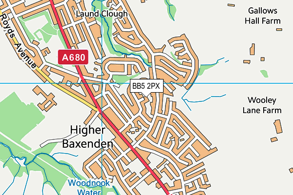 BB5 2PX map - OS VectorMap District (Ordnance Survey)