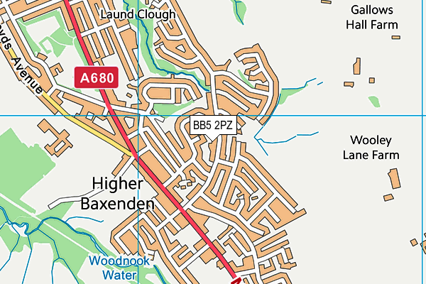 BB5 2PZ map - OS VectorMap District (Ordnance Survey)