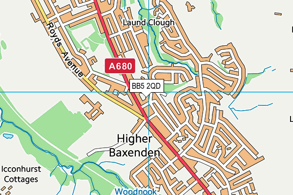 BB5 2QD map - OS VectorMap District (Ordnance Survey)