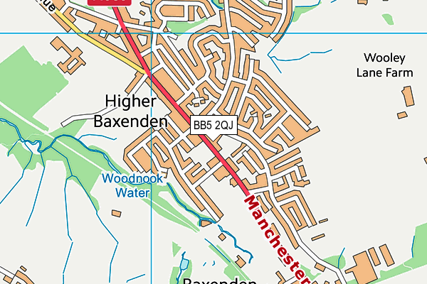 BB5 2QJ map - OS VectorMap District (Ordnance Survey)