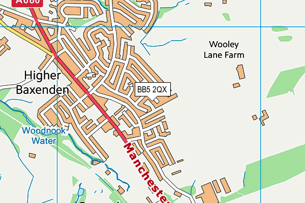 BB5 2QX map - OS VectorMap District (Ordnance Survey)