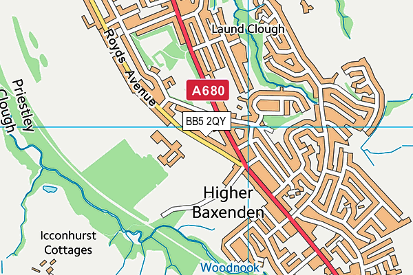 Baxenden Recreation Ground, Hollins Lane map (BB5 2QY) - OS VectorMap District (Ordnance Survey)