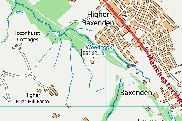 BB5 2RJ map - OS VectorMap District (Ordnance Survey)