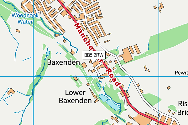 BB5 2RW map - OS VectorMap District (Ordnance Survey)