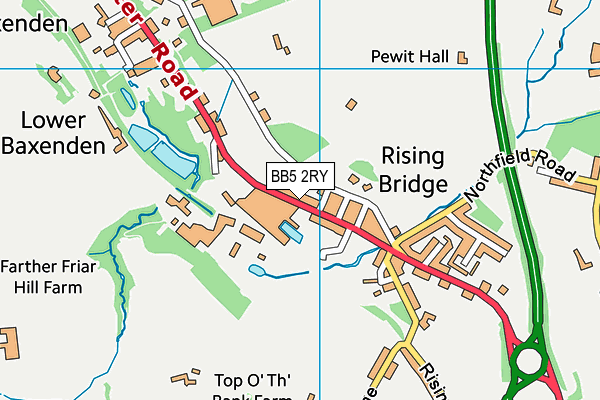 BB5 2RY map - OS VectorMap District (Ordnance Survey)