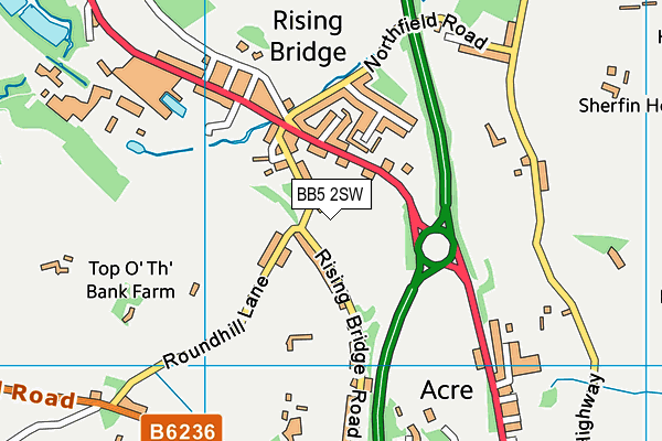 BB5 2SW map - OS VectorMap District (Ordnance Survey)