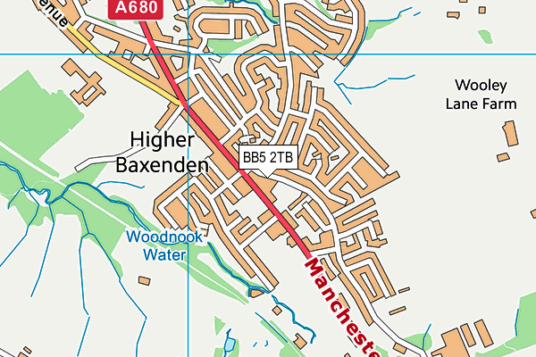 BB5 2TB map - OS VectorMap District (Ordnance Survey)