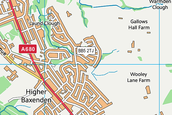 BB5 2TJ map - OS VectorMap District (Ordnance Survey)