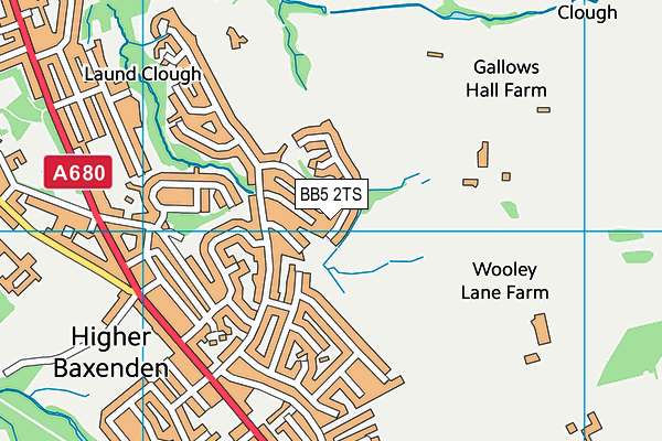 BB5 2TS map - OS VectorMap District (Ordnance Survey)