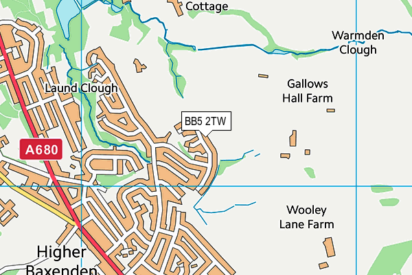 BB5 2TW map - OS VectorMap District (Ordnance Survey)