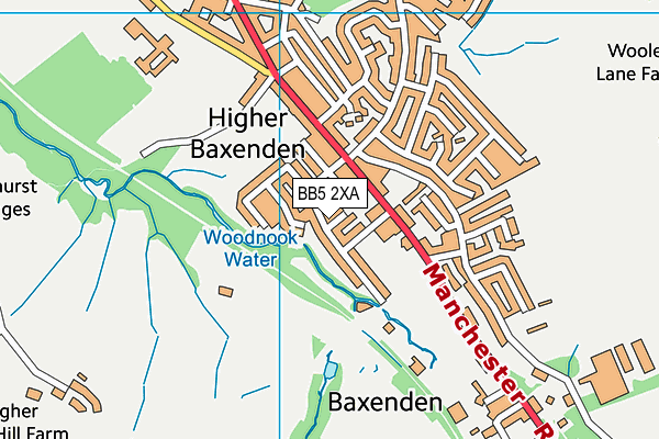 BB5 2XA map - OS VectorMap District (Ordnance Survey)