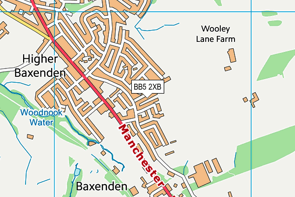 BB5 2XB map - OS VectorMap District (Ordnance Survey)