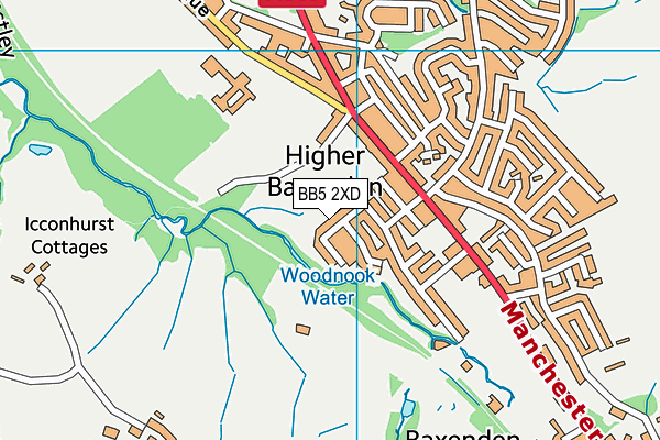 BB5 2XD map - OS VectorMap District (Ordnance Survey)