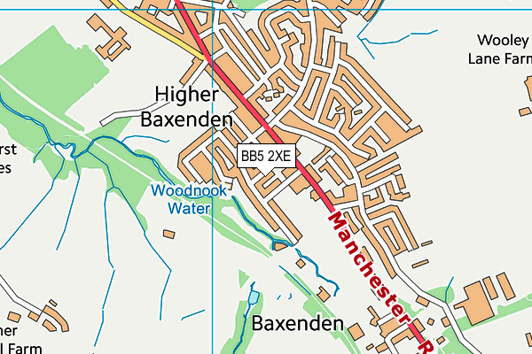 BB5 2XE map - OS VectorMap District (Ordnance Survey)