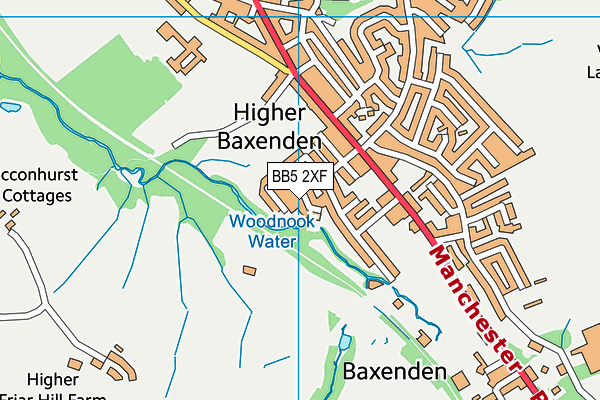 BB5 2XF map - OS VectorMap District (Ordnance Survey)