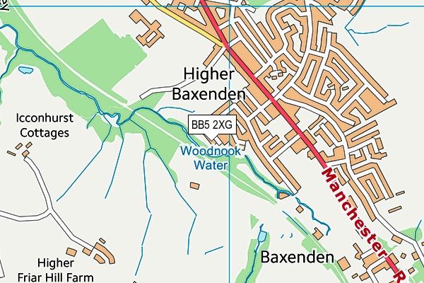 BB5 2XG map - OS VectorMap District (Ordnance Survey)