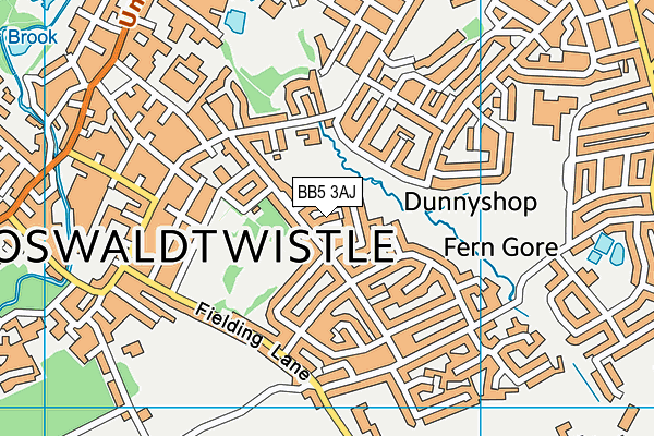 BB5 3AJ map - OS VectorMap District (Ordnance Survey)