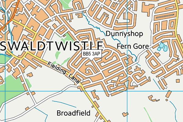 BB5 3AP map - OS VectorMap District (Ordnance Survey)