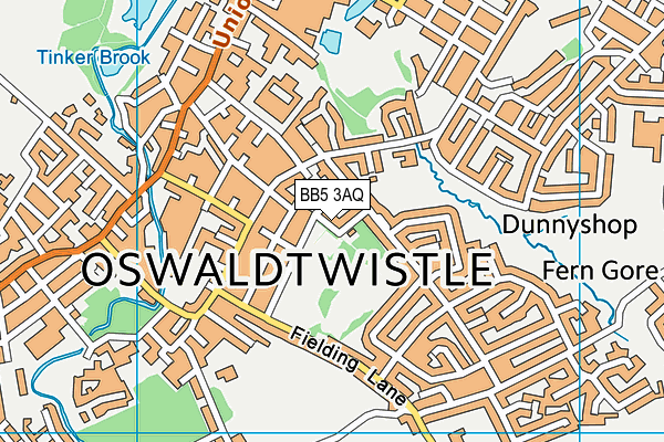 BB5 3AQ map - OS VectorMap District (Ordnance Survey)