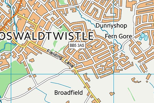 BB5 3AS map - OS VectorMap District (Ordnance Survey)