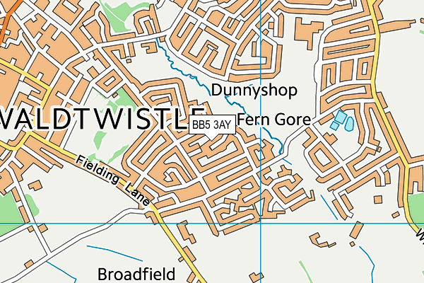 BB5 3AY map - OS VectorMap District (Ordnance Survey)