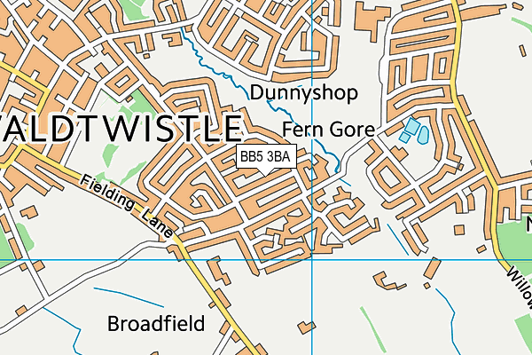 BB5 3BA map - OS VectorMap District (Ordnance Survey)