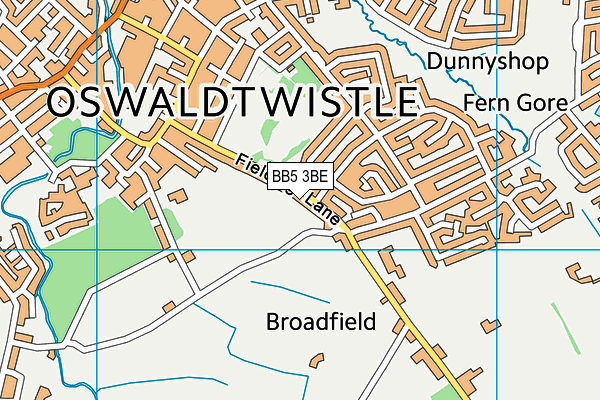 BB5 3BE map - OS VectorMap District (Ordnance Survey)