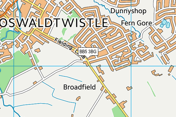 BB5 3BG map - OS VectorMap District (Ordnance Survey)