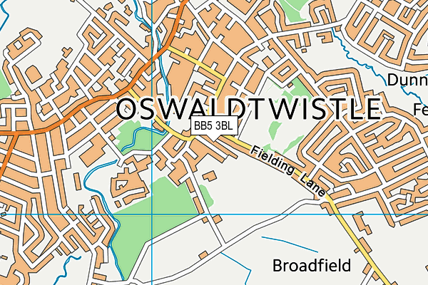 BB5 3BL map - OS VectorMap District (Ordnance Survey)