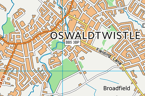 BB5 3BP map - OS VectorMap District (Ordnance Survey)