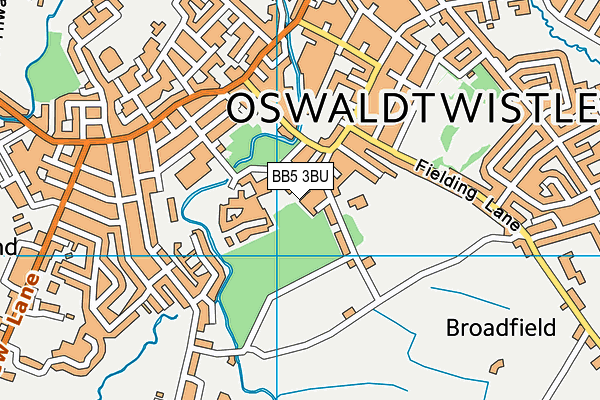 BB5 3BU map - OS VectorMap District (Ordnance Survey)