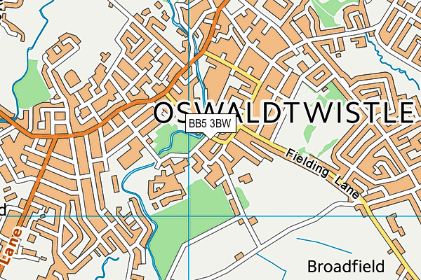 BB5 3BW map - OS VectorMap District (Ordnance Survey)