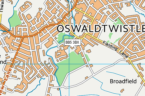 BB5 3BX map - OS VectorMap District (Ordnance Survey)