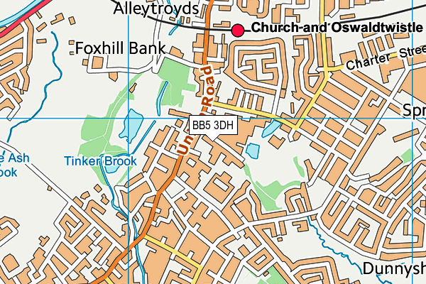 BB5 3DH map - OS VectorMap District (Ordnance Survey)