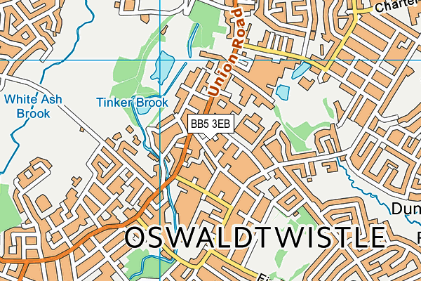 BB5 3EB map - OS VectorMap District (Ordnance Survey)