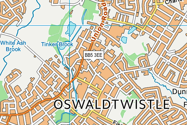 BB5 3EE map - OS VectorMap District (Ordnance Survey)