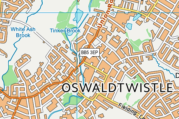 BB5 3EP map - OS VectorMap District (Ordnance Survey)